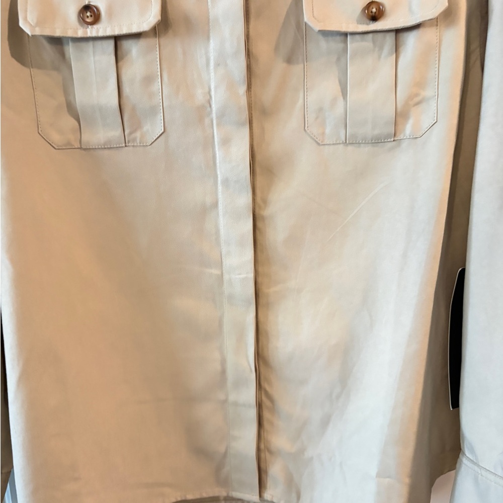 NWT Tuckernuck Belted Safari Utility Shirt Fawn – Tan –  Jacket Size Medium - Picture 8 of 14